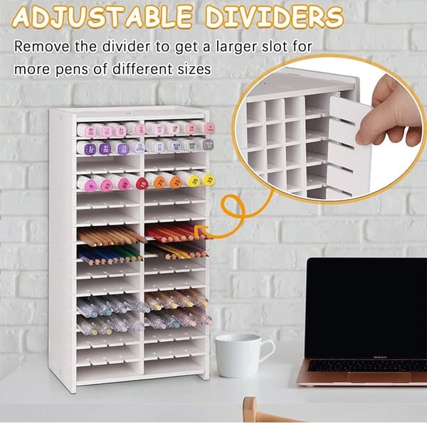 120-celle markørorganisator, stor kapacitet multi-rum desktop opbevaringsstativ 120 cells