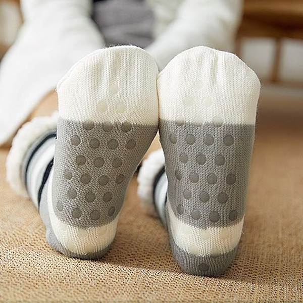 Sokker Tøfler Dame Varme Sokker for Vinter, Sklisikre Hjemmesokker W