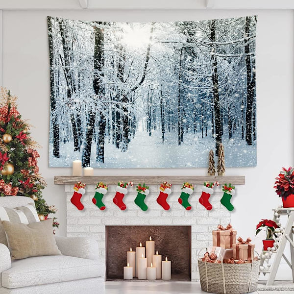 1 st 150 x 130 cm (skog under snön) väggbonad rumsdekor