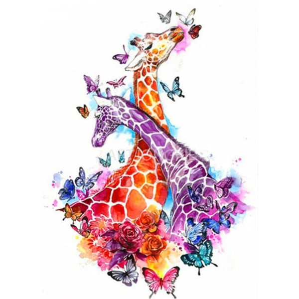 30 x 40 cm, fargerik giraff Diamond Painting Broderie Diamant Pe