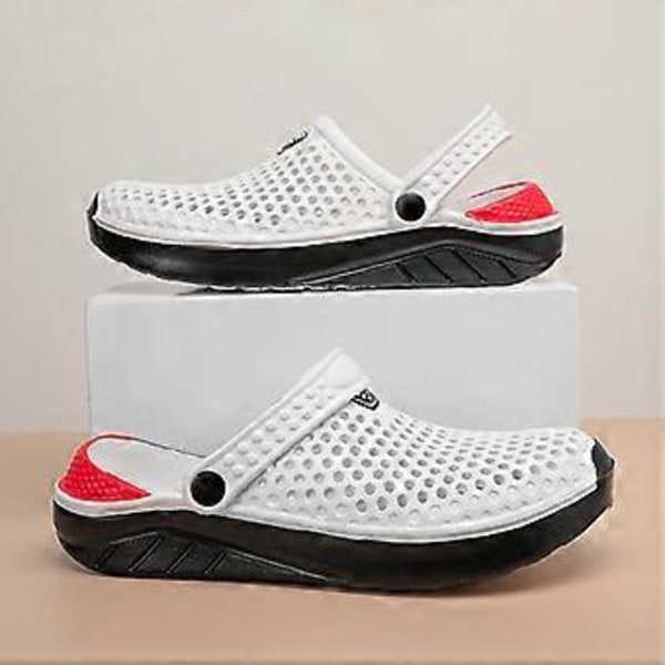 Unisex Strandtofflor Tjock Sula Vattentäta Halkfria Sandaler Flip-Flops För Kvinnor Män (43 Vit)