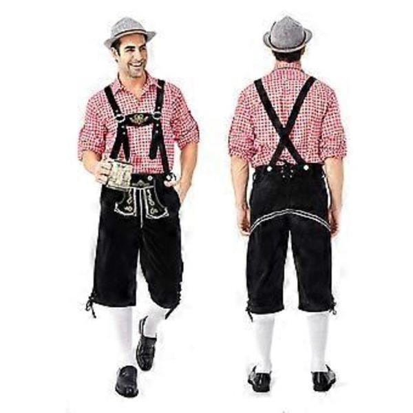 Mr. Oktoberfest -asu - Aikuisten suuri - InCharacter Baijerilainen mies aikuisten asu (2XL punainen)