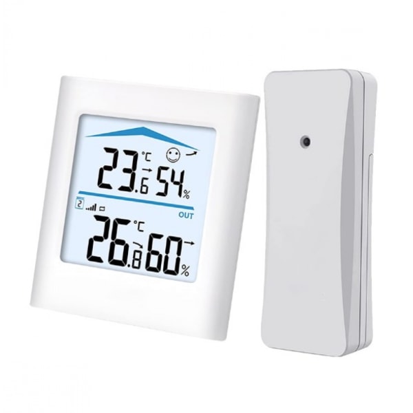Trådløs værstasjon med utendørssensor, digitalt termometer og hygrometer for temperatur og luftfuktighet