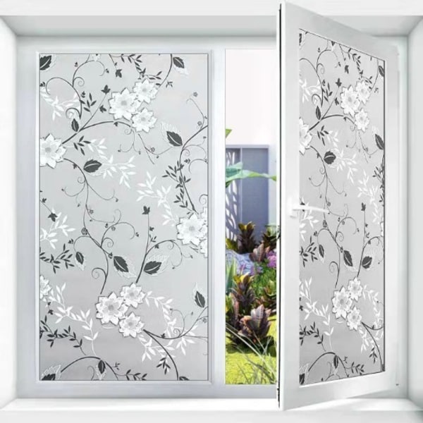 1PC 45x200CM Black and White Ink Flower Pattern Anti Peeping Wind