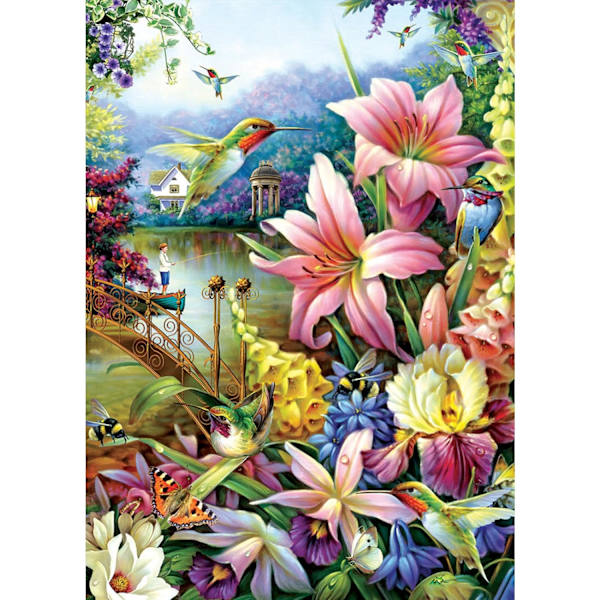 5D diamantmålning blommor och fåglar serie 30x40cm (stil 1)