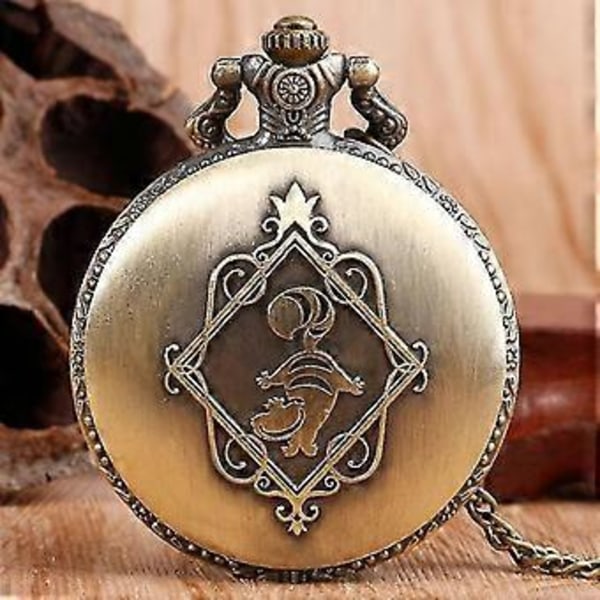 Retro Alice i Eventyrland-tema, bronze quartz, lommeure