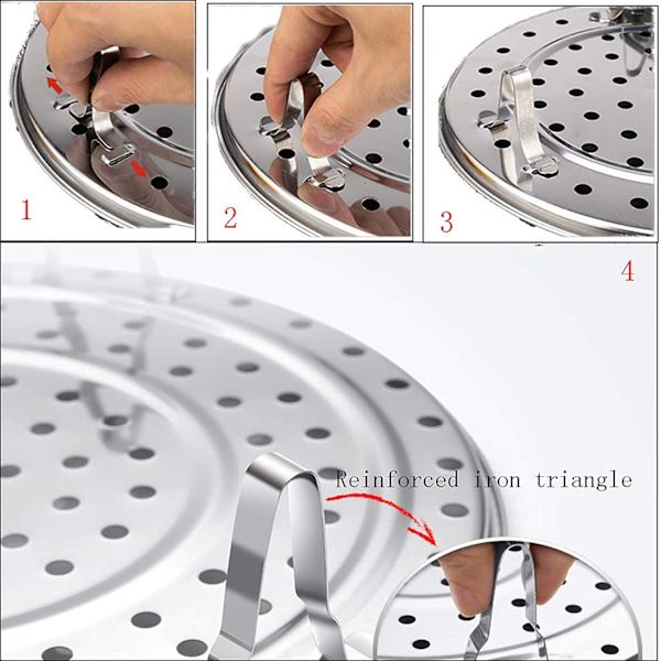 4 stk. dampkogningsbakke, rund dampkogningsbakke, dampkogningsstativ, dampkogningsbakke