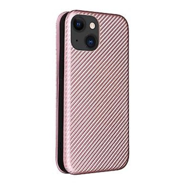 Läderfodral för iPhone 15 Plus (Rosa)