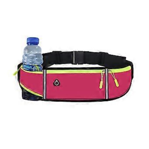 Bästa Erbjudandet-Midjeväska Bälte För Män Kvinnor Sport Löpning Portabel Mini Multi Ficka Hög Elasticitet Elastisk Vattentät Magväska (48cm Rosröd)