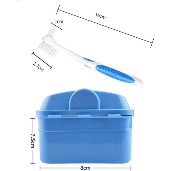 Gebisrensningssæt: Gebisrensningsæske med gebisbørste (B