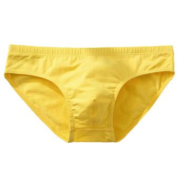Fianao Herrar Boxershorts Stretchiga Andningsbara Enfärgade Män Underkläder för Dagligt Liv (M Gul)