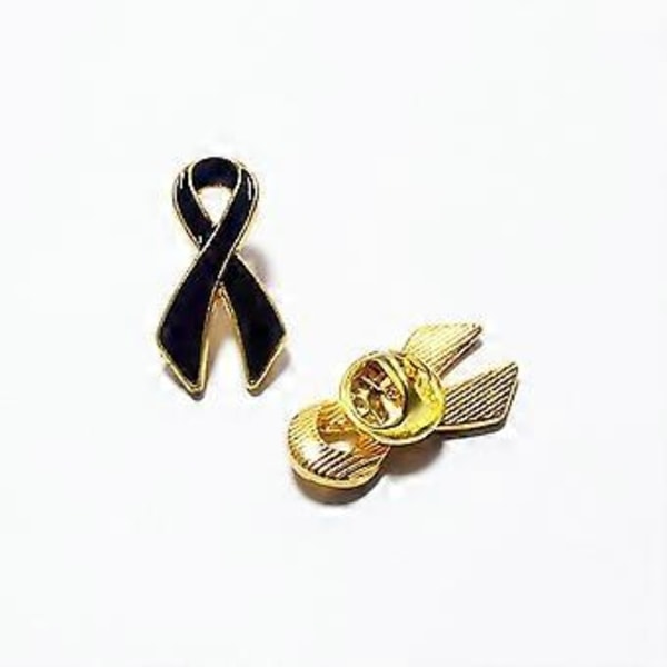 Pakke med 10 trendy båndbadgebrocher, stilfuld båndreversnål, charme til trendy looks og personlig stil, sort (sort)