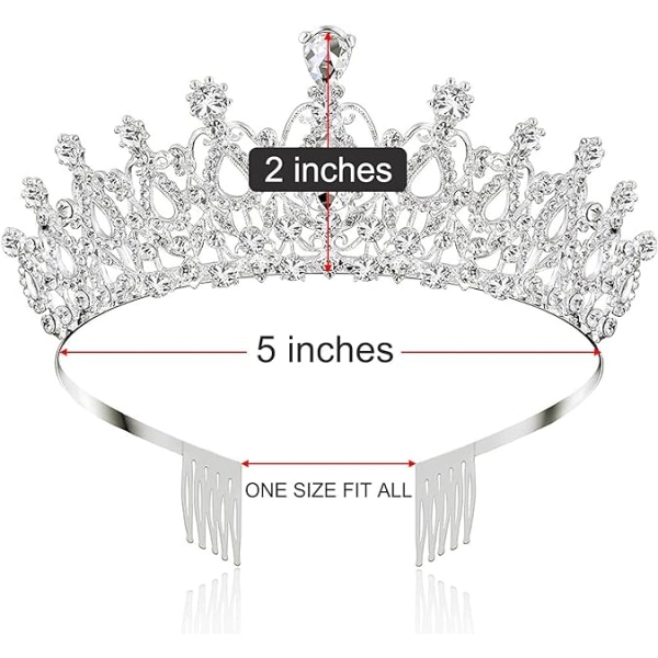 Kristallkrona Tiara, Tiara med Rhinestone Kam för Brudgum