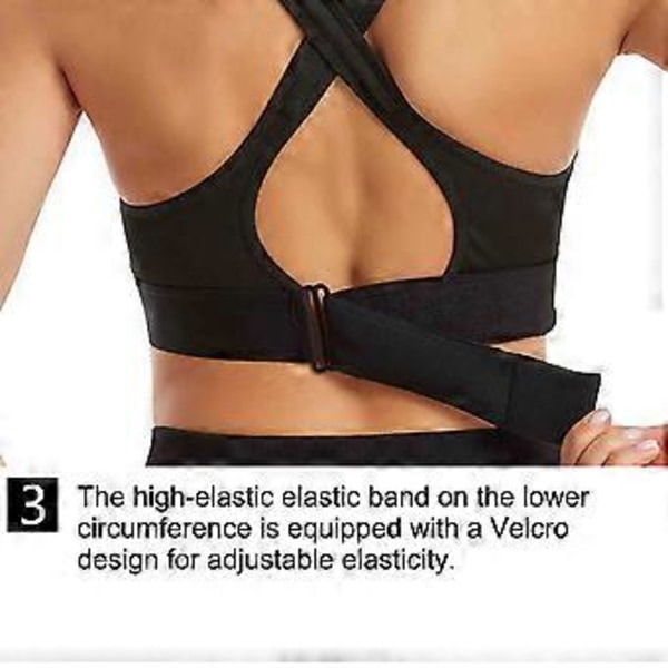 Naisten High Impact Urheiluliivit Vetoketjullinen Edestä Plus Koko Pehmustettu Jooga Push Up Liivi (M musta)