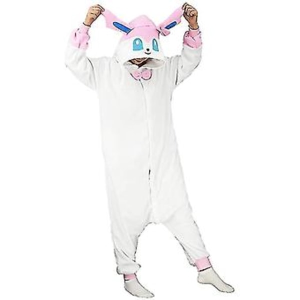 Sylveon-asu Kokopuku Pyjama Halloween Joulu Yksikokoinen Kigurumi Miehille Naisille Ty (M)