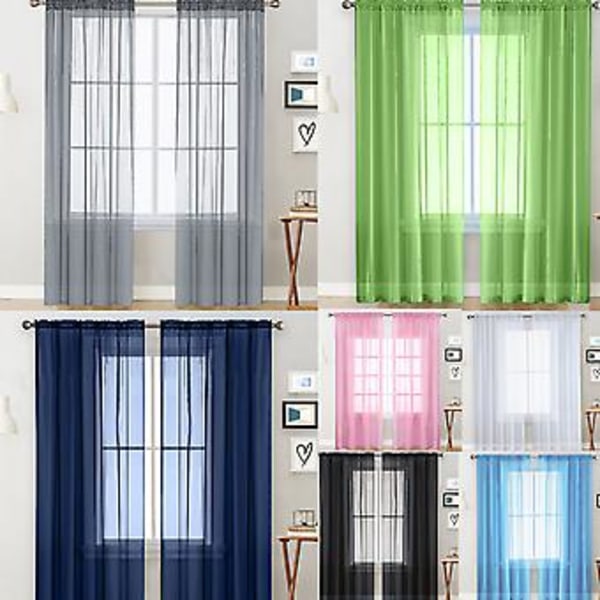 Tulles Bakgrund Draperingar Gardin Halvmörkläggande Design Elegant Gardin för Bröllop (134*210 Hålstansad Grön)
