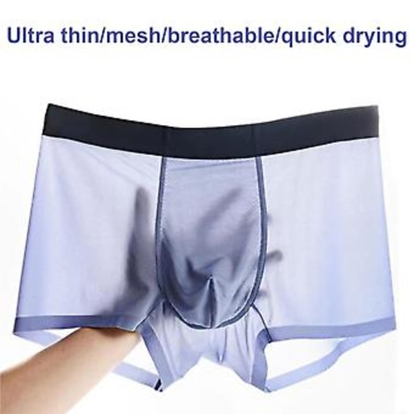 Helt Nya Herrkalsonger Klassiska Mjuka Andningsbara Boxerkalsonger Silkeslena Boxerkalsonger Hälsosamma att Bära (2XL mörkgrå)