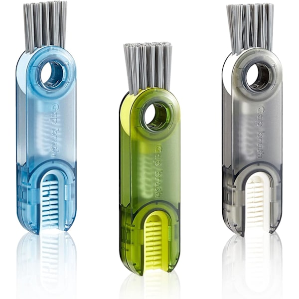 Grön, blå, grå - 3-pack 3 i 1 kopplock rengöringsborste, multi-