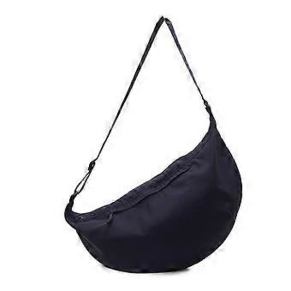 Crescent Väska Liten Sling Crossbody Väska med Halvmåneform Multi Ficka Sling Väska Hobo Väskor Slouchy Dumpling Väskor  Djupblå (Djupblå)