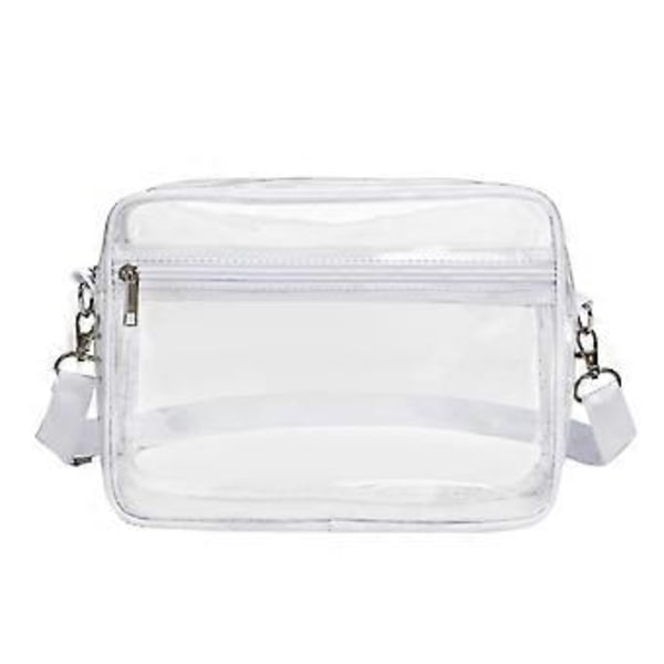 Mångsidig Väska Crossbody Väska Klar Vattentät Axelväska för Kvinnor Tjej Trendig PVC Väska Casual Trendig Väska Mobiltelefonväska Vit S(S Vit)