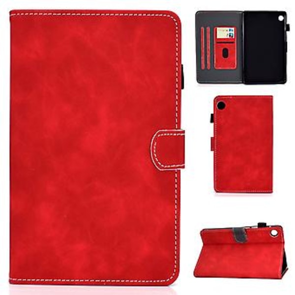 Lehmännahka-tekstuurista PU-tablettikuori Samsung Galaxy Tab A9+:lle (Punainen)