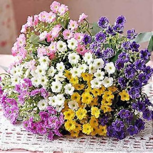 1 st 6 Grenar 36 Huvuden Simulation Silkesblomma Milan DIY Konst Bröllop Heminredning Qinhai (Vit)