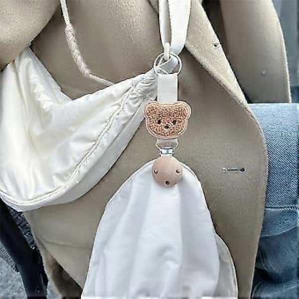 Lätt Hattklämma Sommar Hattklämma Väskaccessoar Hatthållare Handväska Hattklämma Perfekt Present för Trendiga Resenärer (khaki björn)