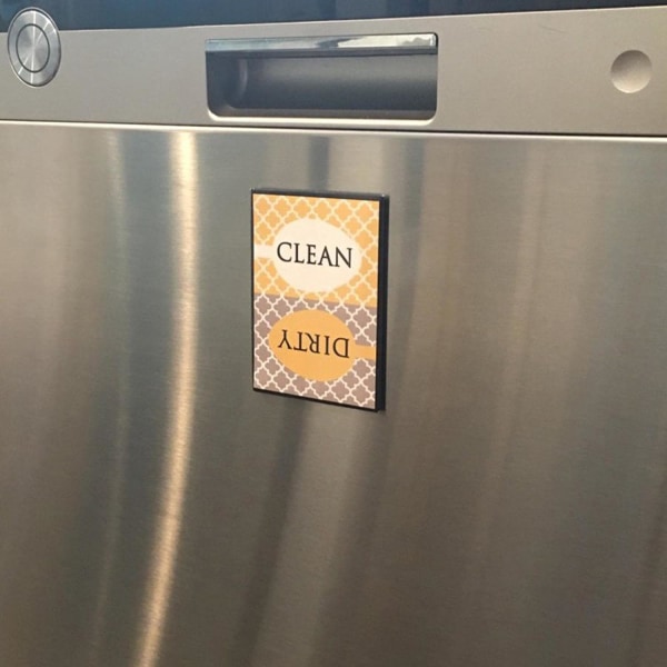 Dishwasher Magnet Clean Dirty Sign - Decorative Refrigerator Cove