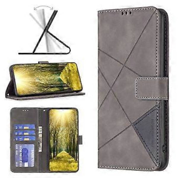 BINFEN COLOR BF05 Fodral Stativ Plånbok PU Läder Geometriskt Telefonfodral för Infinix Note 40 (Stil F)