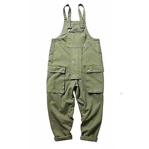 Miesten Haalari Useilla Taskuilla Yksivärinen Löysä Mukava Pukeutumiseen Ylisuurinen Vintage Japanilainen Tyyli Miesten Housut Miesten Vaatteet (3XL Armeijan Vihreä)