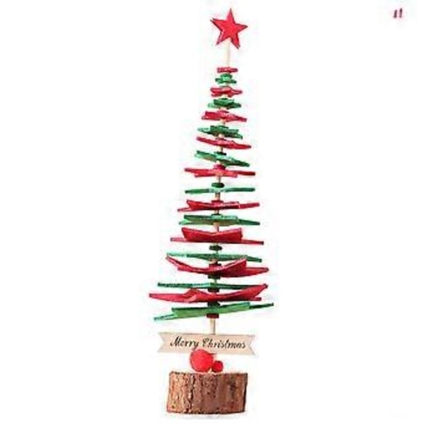 DIY Mini Julgran i Filt, Festlig Dekoration för Bord, Julpynt (Röd)