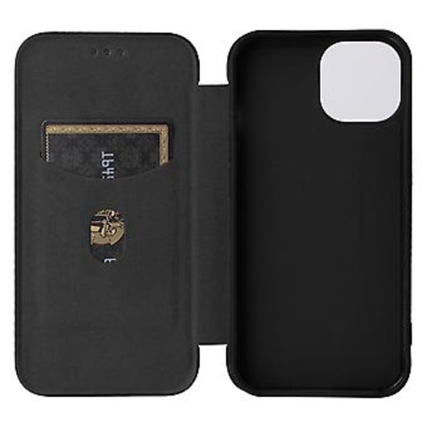 Læder Telefon Cover til iPhone 15 Plus (Sort)