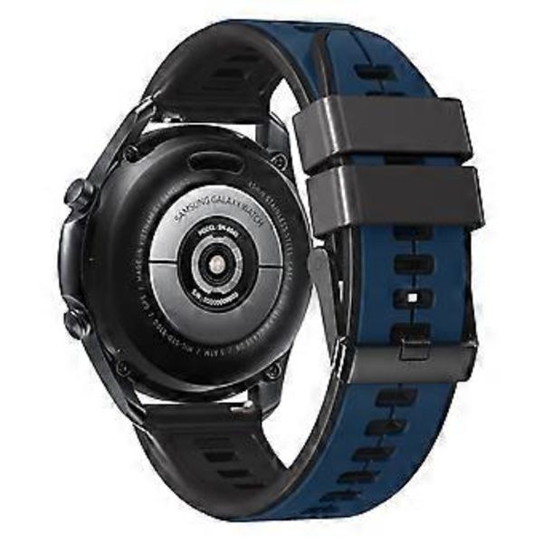 Silikonarmband till klocka 22mm (Mörkblå Svart)