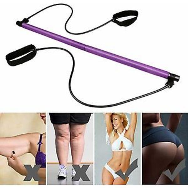 Fitnessmaskine - Lang Modstand - til Styrketræning, Lilla, 91 cm