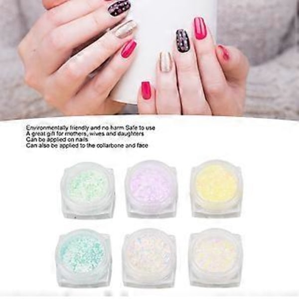 Burkar Nagelkonst Ullpulver Blandade Färger DIY Design Manikyr Nagelkonst Dekorationer Nagelkonst Glitterpulver