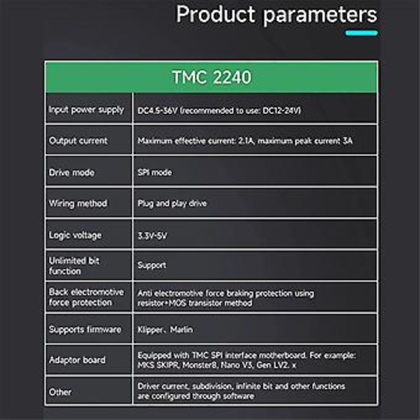 Til MKS TMC2240 Trinmotor Driver Lydløs Driver Udskiftning af TMC2209 TMC5160 til SKR V1.4 Turbo 2 Oct