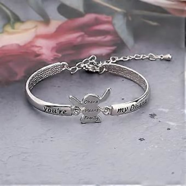 Ohana Armbånd Tegneseriegave Du er min Ohana Armbånd Betyr Familie Hawaiiansk Smykke til Familie Bestevenner BFF Smykke