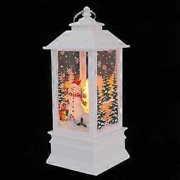 1 st Snögubbe Jullykta Dekorativ Hängande Lampa för Julfest Inomhus Utomhus Inget Batteri - Storlek L (Vit)