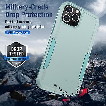 PC + TPU iskunkestävä kotelo iPhone 13 Pro:lle (Vihreä)