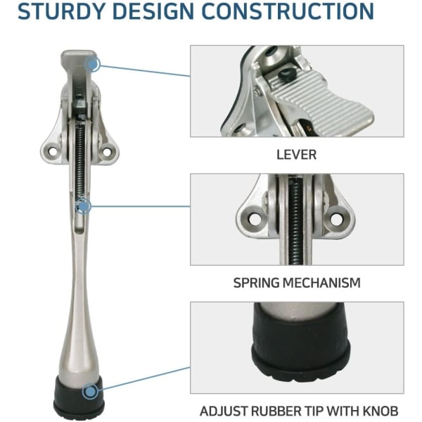 Justerbar dørstopper, sikker og nem at installere, stopper og fo