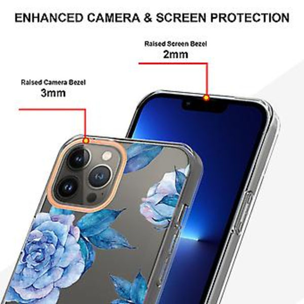 Blomster og planter-serie TPU-etui for iPhone 15 Pro (Orkidé Peony)