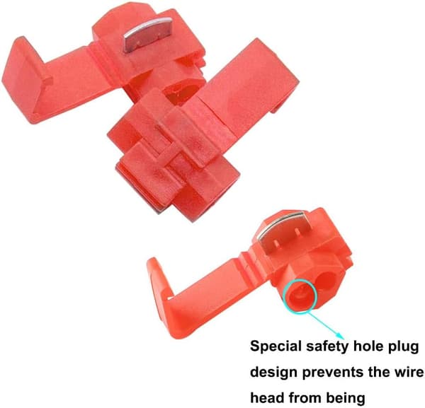 60 stk. Scotch Lock Quick Connectors, Scotch Lock Connectors, Quick Disconnect Connector (Rød)