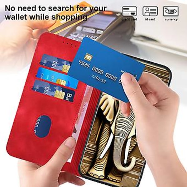 Elefantti-reliefillä varustettu PU-kotelo Samsung Galaxy Z Fold5 5G:lle (Punainen)