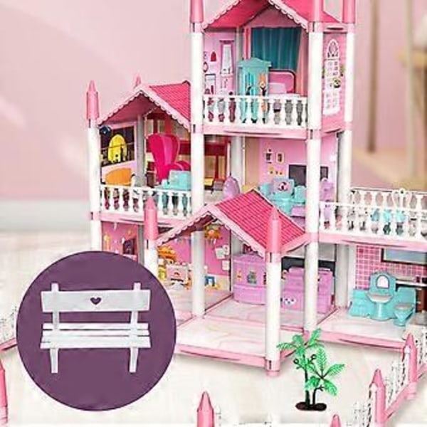 Mini Træ Dekoration Stol Skyde Rekvisit Peach Hjerte Design Simulation Bænk
