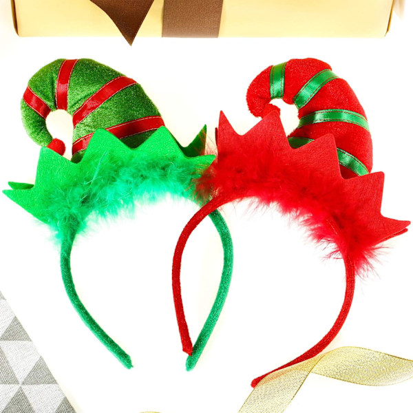 2 stk. Julehovedbånd Elf Hovedbånd Flerfarvet Elf Hat Hovedbånd