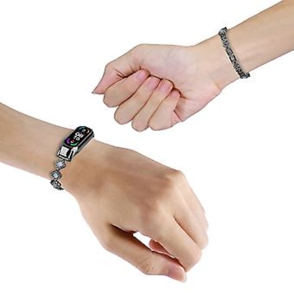 Firekløver Diamantemne for Xiaomi Mi Band 8 (Svart)