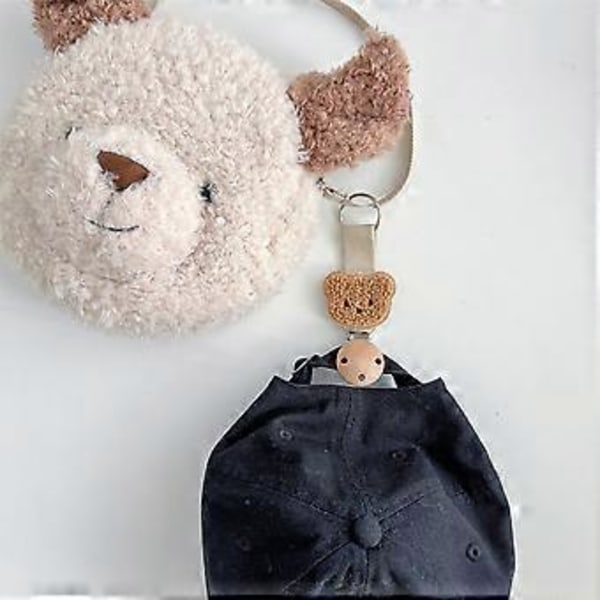 Lätt Hattklämma Sommar Hattklämma Väskaccessoar Hatthållare Handväska Hattklämma Perfekt Present för Trendiga Resenärer (khaki björn)