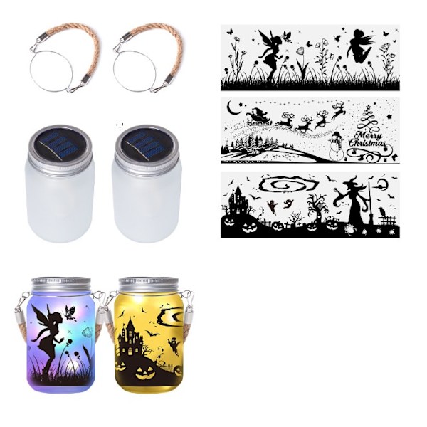 Solcellslykta, Mostof IP44 Vattentät Utomhus Mason Jar Solar L