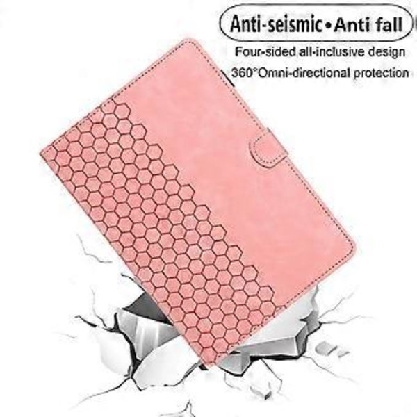Präglad PU-fodral för Samsung Galaxy Tab S9 / S9 FE (Rosa)