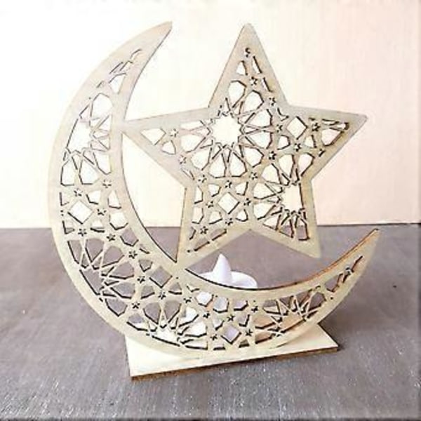 Halvmåne LED Bordsdekoration Ornament (Måne och Stjärna(01))